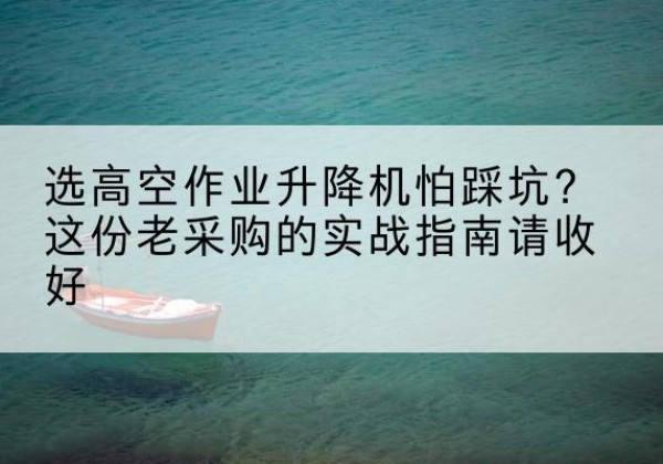 湘乡高空作业升降机厂家推荐-选高空作业升降机怕踩坑？这份老采购的实战指南请收好