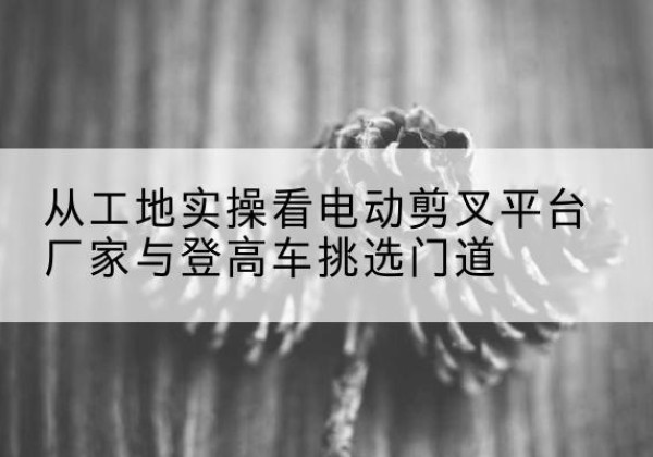 湘乡电动剪叉升降平台厂家-从工地实操看电动剪叉平台厂家与登高车挑选门道